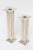 The two different sizes of these amazing and stunning period silver plate Art Deco style candlesticks have the squared...