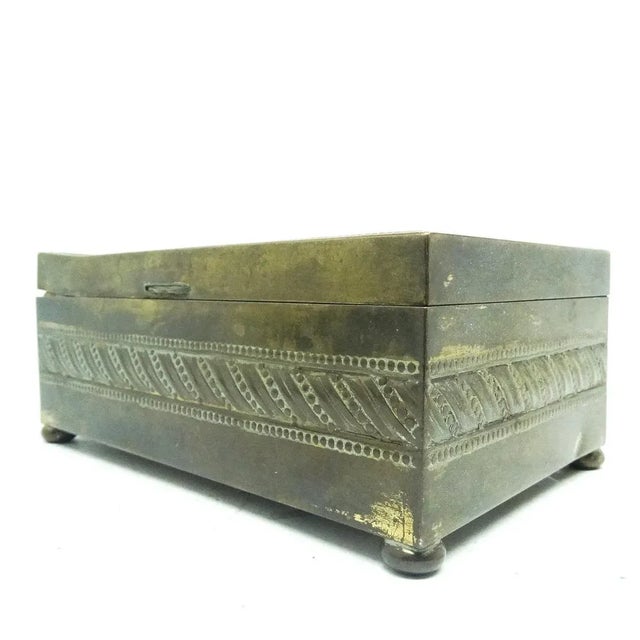 Humidor was produced in Germany by WMF in 1900-1915. It is made of Art Nouveau style, the surface is made of brass. It is...