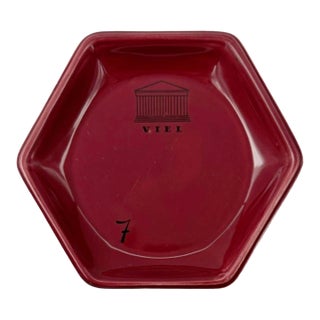 Vintage Viel Maroon Red Ceramic French Ashtray For Sale