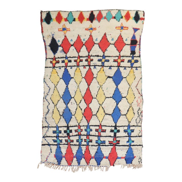 Mid 20th Century Beni Ourain Moroccan Rug - 4'1" x 7' For Sale