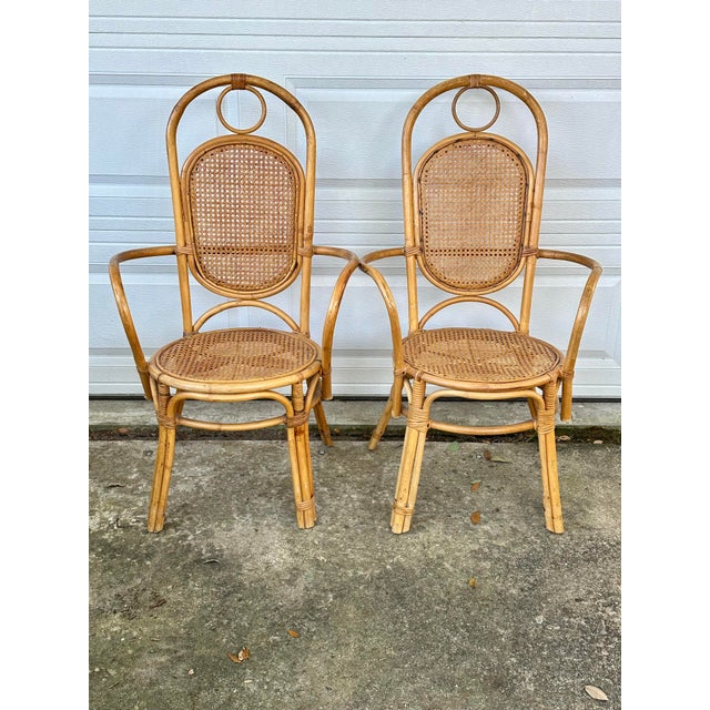 Tan Vintage Thonet Style Bentwood and Cane Dining Chairs-Set of 6 For Sale - Image 8 of 13