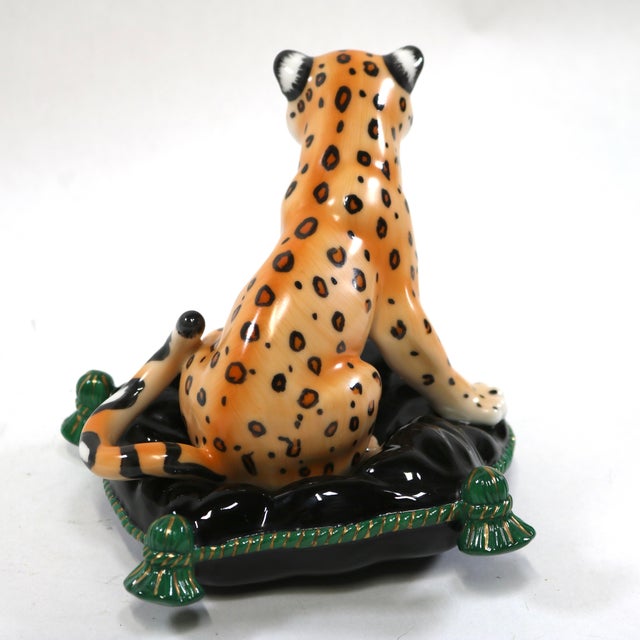 1980s 1990s Lynn Chase Porcelain Leopard Figurine For Sale - Image 5 of 9