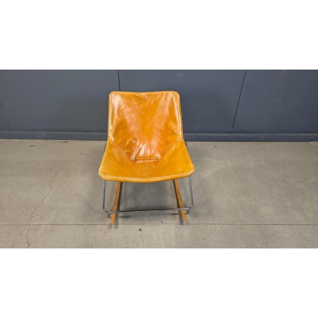 Yellow Vintage G1 Rocking Chair from Pierre Guariche, 1950s For Sale - Image 8 of 11