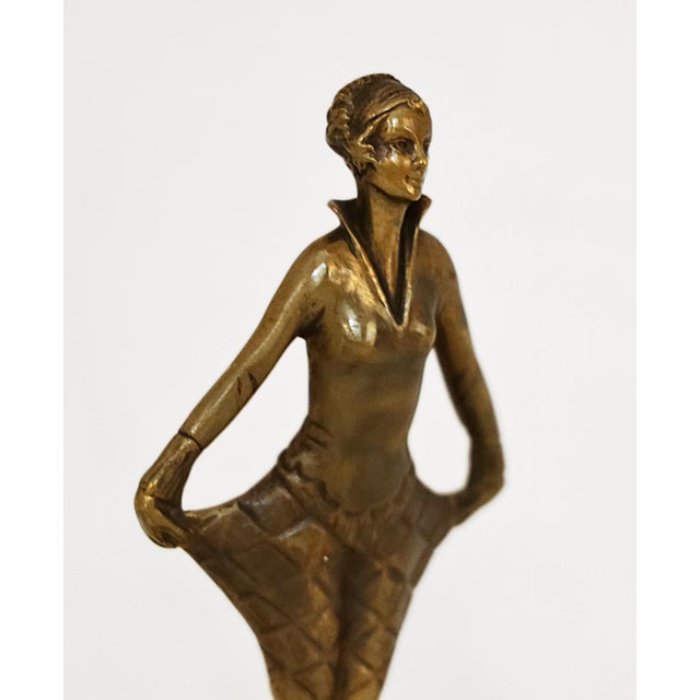 Bronze Lady in a Harlequin Costume from Josef Lorenzl, 1920s For Sale - Image 8 of 11