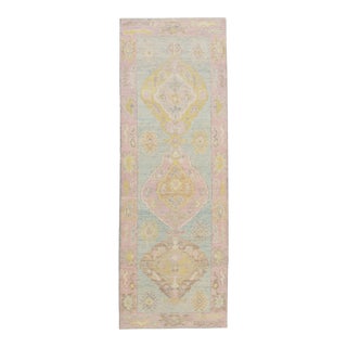 Modern Turkish Oushak Rug 2'10" x 8'3" For Sale