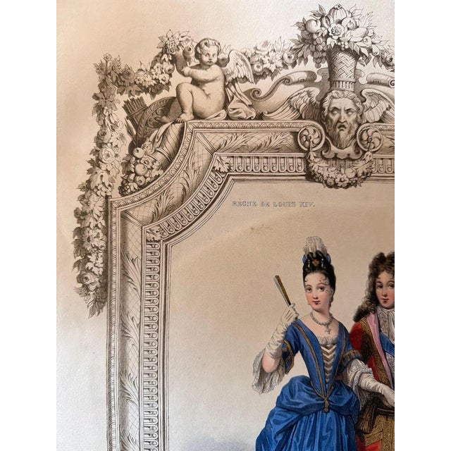 Blue Court Costume Royal Couple, 1847, Lithograph For Sale - Image 8 of 10
