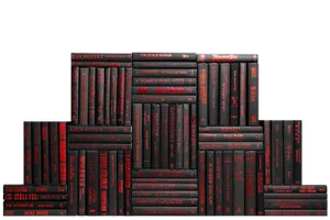 Decorative Books - Onyx & Red Book Wall - Set of 75 Black Books