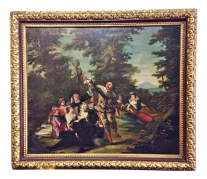 Marco Marcola, Harlequin Stages A Show, Oil on Canvas, Framed