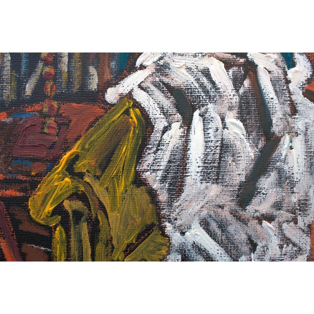 Natalia Vypritskaia, Nude by the Mustard-Colored Sofa, Oil on Canvas For Sale - Image 7 of 9