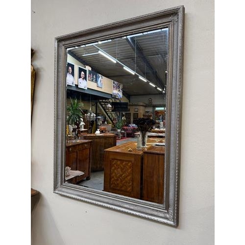 Baroque Style Decorative Silver Mirror For Sale - Image 6 of 10