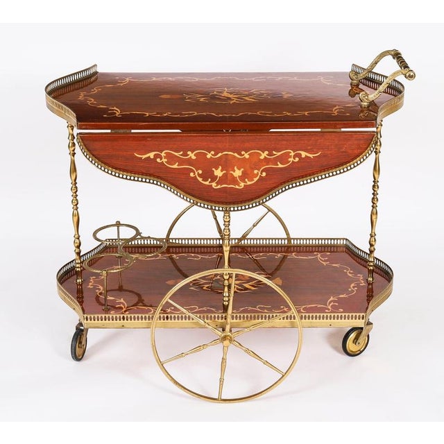 Vintage Italian Sorento Marquetry Drinks Trolley, 1960 For Sale - Image 4 of 18