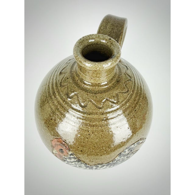 Signed Lisk Studio Pottery Rooster Jug | Southern Folk Art Stoneware For Sale - Image 4 of 10
