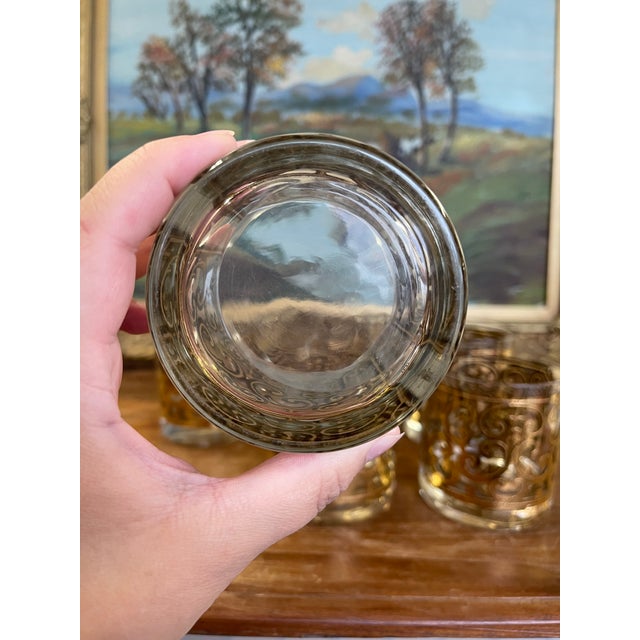 1970s Mid-Century Georges Briard Gold-Toned Lowball Glasses - Set of 6 For Sale - Image 9 of 9
