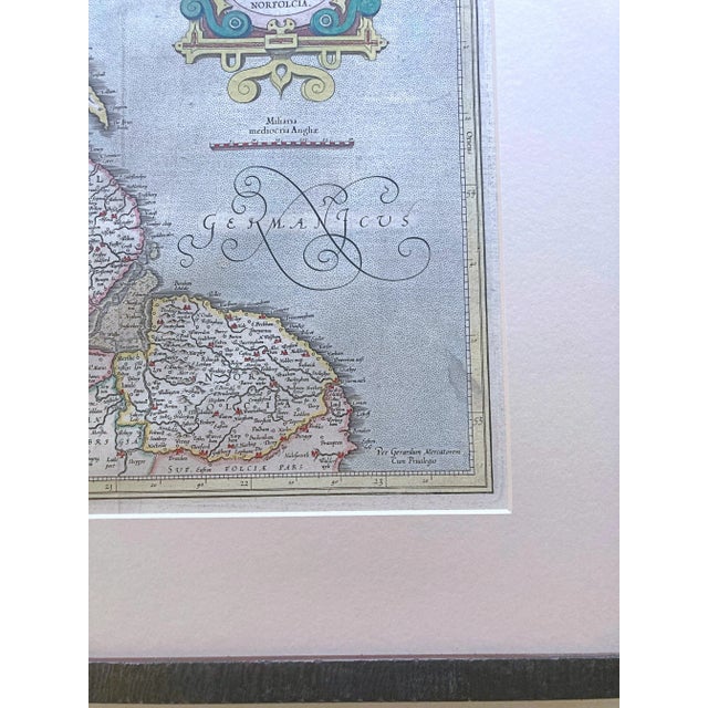 English Decorative Early Hand-Colored Map of the Northeast of England With Frame For Sale - Image 3 of 7