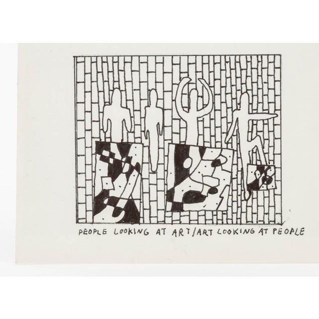 Paper Jack Liu "People Looking at Art / Art Looking ..." Ink on Cardstock, 2000 For Sale - Image 7 of 10