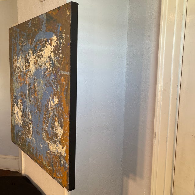 Textile “Hungry” 36x36 In. Multi-Directional Mid Century Modern Abstract For Sale - Image 7 of 8