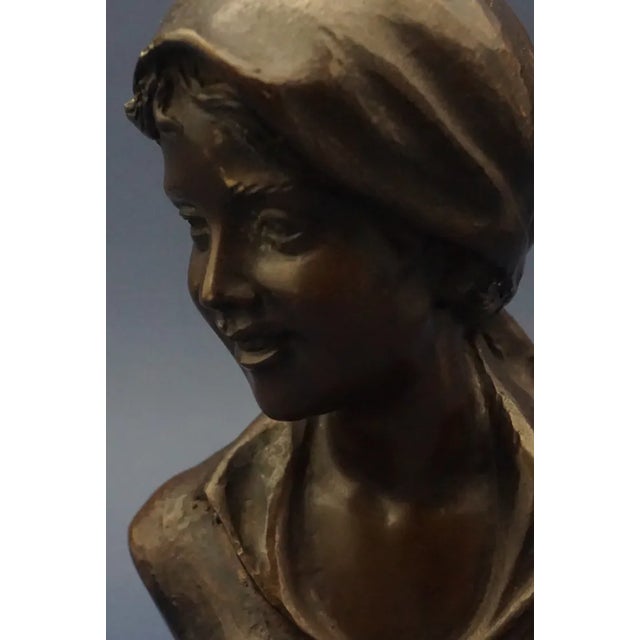 Bronze Bust of Contadinella by Giovanni De Martino, Naples, Italy, Late 1800s For Sale - Image 12 of 16