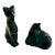 Pair of Baccarat Black Crystal Panthers Figurines For Sale