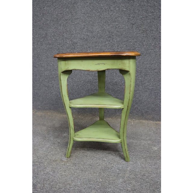 Baker Painted Corner Side Table With Cherry Top For Sale - Image 11 of 12