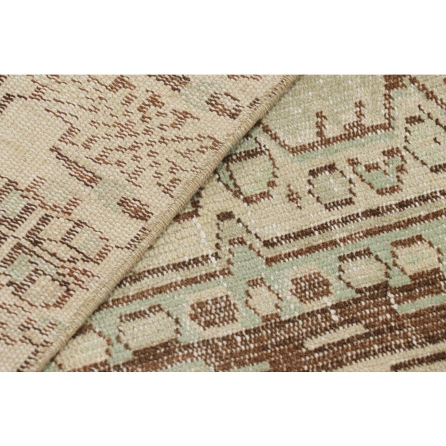 Beige Vintage Turkish Rug in Green With Geometric Pattern & Medallion From Rug & Kilim For Sale - Image 8 of 8