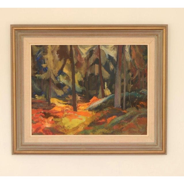 Original Oil on Canvas – “Pine Forest” by Frans Berg – Signed, Framed Canvas: 54 × 42 cm (21.3" × 16.5") Frame: 72 × 61 cm...