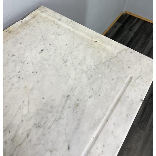 Antique French Style Carved Oak Chest of Drawers with Marble Top For Sale - Image 15 of 18