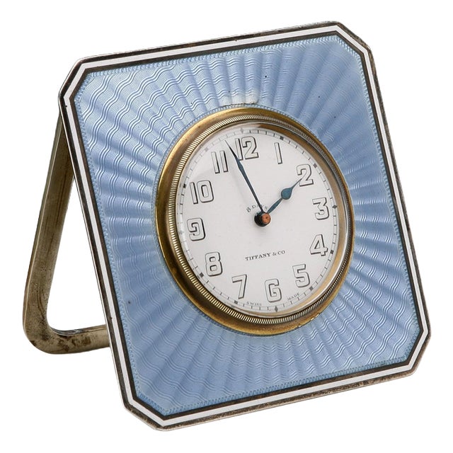 Vintage Table Clock in Sterling Silver from Tiffany & Co., 1940s For Sale