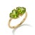 Contemporary Peridot Double Heart Shape Ring, 925 Silver August Birthstone Ring Us 7 For Sale - Image 3 of 4
