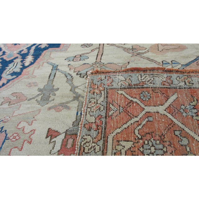 Antique Persian Serapi Carpet,9'4" X 11'10" For Sale - Image 9 of 14