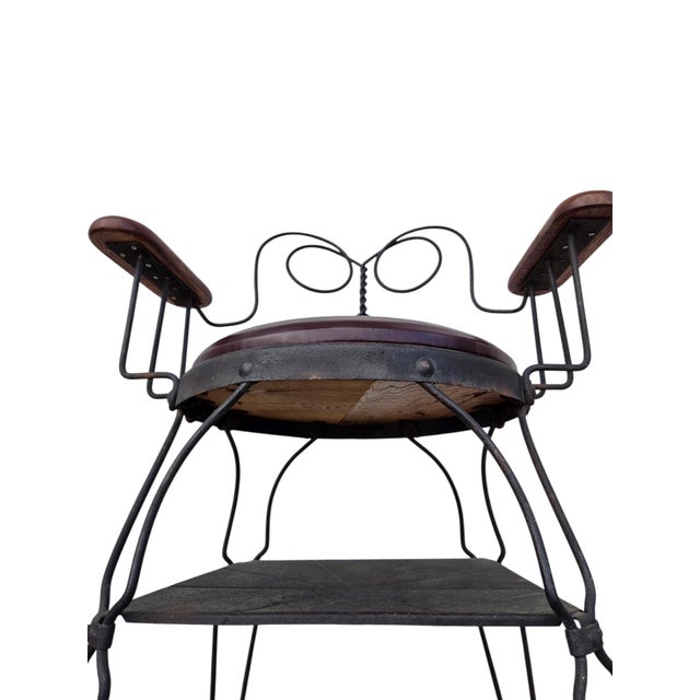 Antique Shoeshine Barbers Chair Twisted Wrought Iron Ice Cream Parlor Armchair For Sale - Image 9 of 18