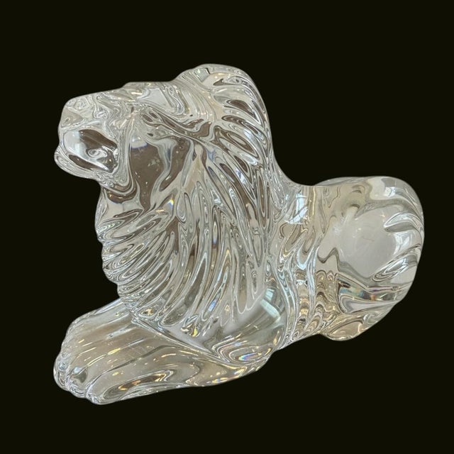 Waterford Crystal Lion Figurine Sculpture-Irish Art Glass-Paperweight-Office-Leo For Sale - Image 10 of 11