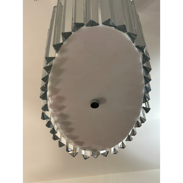 Venini Italian Crystal Prism Oval Chandelier Style of Venini For Sale - Image 4 of 8