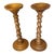 Antique Pair Wood Barley Twist Pedestal Plant Candle Stands For Sale