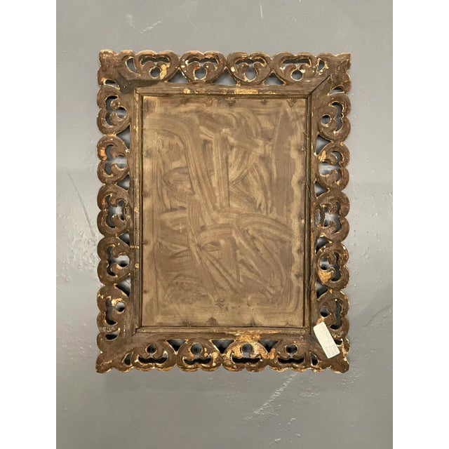 Brass French Hollywood Regency Silver Leaf Wall / Console / Pier Mirror, Distressed For Sale - Image 8 of 8