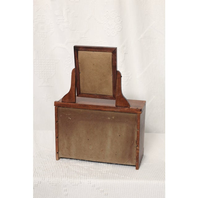 1940s Handmade Doll Size Wood Dresser With Mirror For Sale - Image 6 of 7