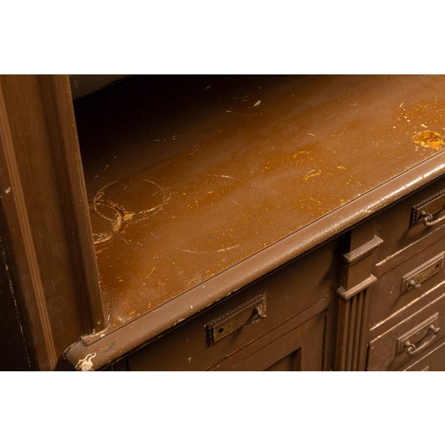 Wood Early Rustic Painted Hutch For Sale - Image 7 of 11