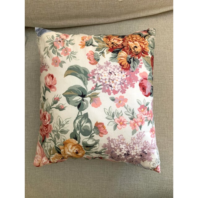 1980s Vintage Decorative Pillow Custom Made With Retired Ralph Lauren Allison Floral Fabric For Sale - Image 5 of 5