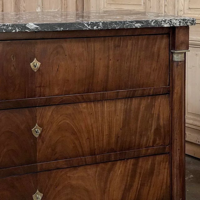 19th Century French 2nd Empire Mahogany Marble Top Commode For Sale - Image 10 of 12