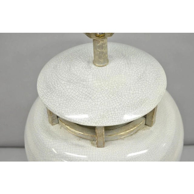 Vintage Contemporary Architectural Ginger Jar Ceramic Porcelain Table Lamp For Sale - Image 4 of 12