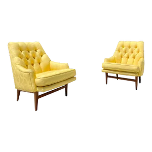 Mid Century Walnut Lounge Chairs Attributed to Monteverdi Young- a Pair