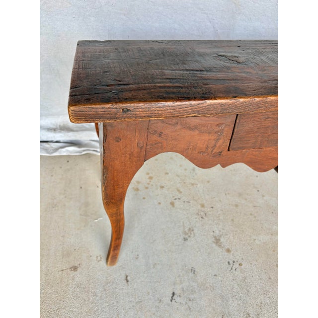 Wood 19th Century French Provincial Walnut Louis XV Style Bench For Sale - Image 7 of 12