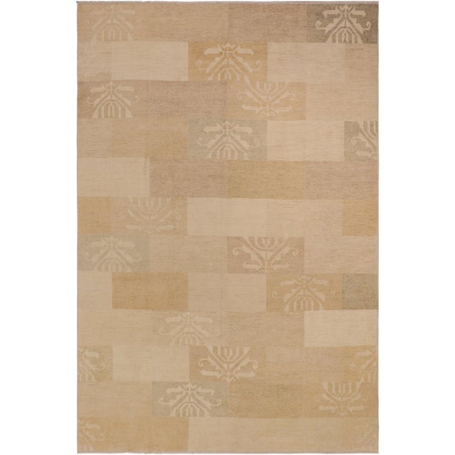 Boho Chic Gabbeh Tan/Brown Wool Rug - 10'0'' X 13'3'' For Sale - Image 10 of 10