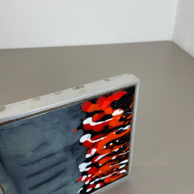 Brutalist Metal and Ceramic Door Push Handle attributed to Juliette Belarti, Belgium, 1970s For Sale - Image 12 of 18