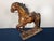 Antique American Folk Art Composition Plaster Horse With Leather Saddle & Horsehair Tail For Sale - Image 4 of 11