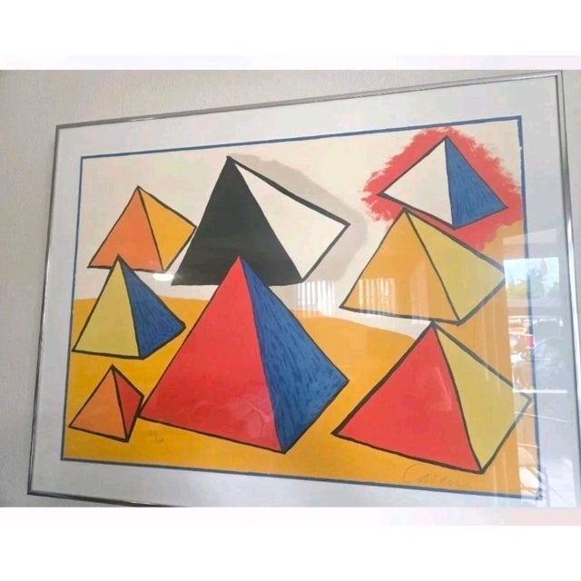 Alexander Calder 1970s Alexander Calder Original Lithograph Signed Numbered Edition Framed #80/100 MCM For Sale - Image 4 of 7