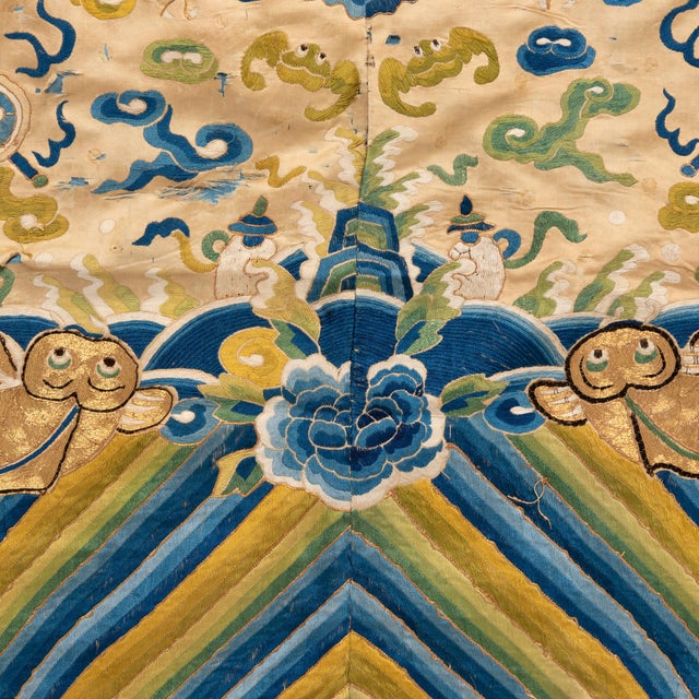 Chinese Chinese "Golden Dragon" Imperial Silk Robe C. 1850 For Sale - Image 3 of 4