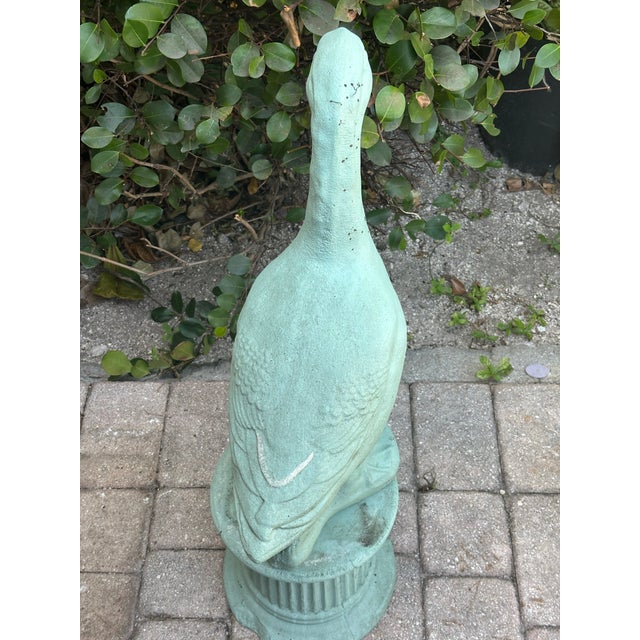 Hollywood Regency Mid-Century Life Size Goose Garden Ornament For Sale - Image 4 of 9