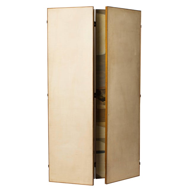 Salvatore Fiume, Italian (1915-1997), double-hinged folding screen, 1954. Four-panel screen; each panel measures 18" by 67...