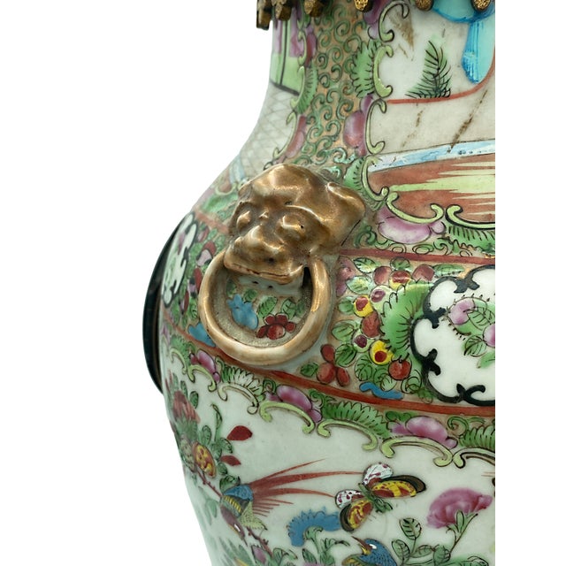 19th Century French Clock in a Canton Famille Rose Porcelain Vase For Sale - Image 6 of 11