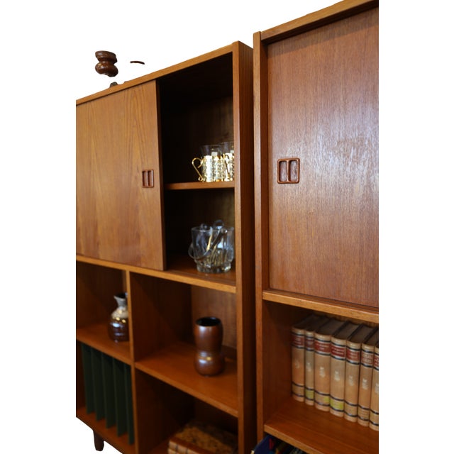 Danish High Bookcase in Teak with LP Storage, 1960s For Sale - Image 15 of 16
